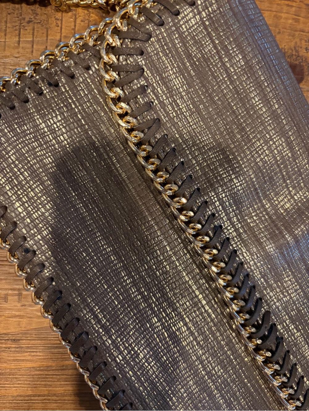 Sondra Roberts Brown Handbag with Gold Accent